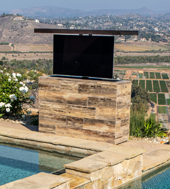 Outdoor backyard TV lift furniture – Cabinet-Tronix