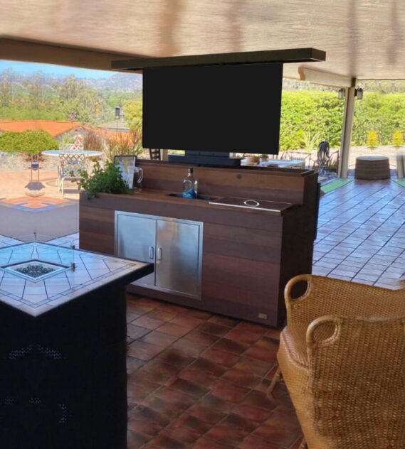 Outdoor backyard TV lift furniture – Cabinet-Tronix