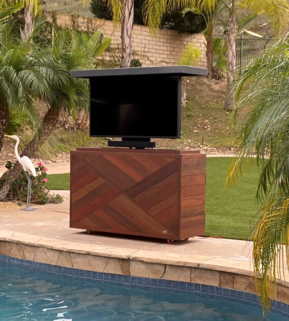 Outdoor Waterproof TV In Movable Hidden TV Lift Cabinet By Cabinet Tronix 2022 1 1 569x632 