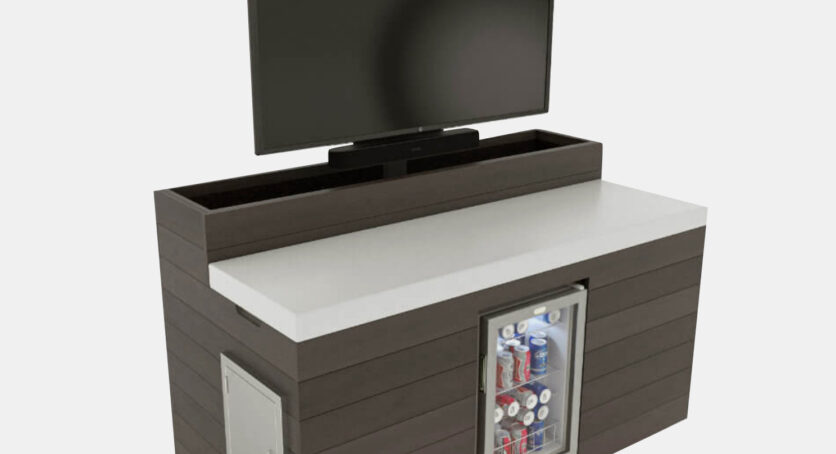 simple server outdoor movable hidden tv lift cabinet