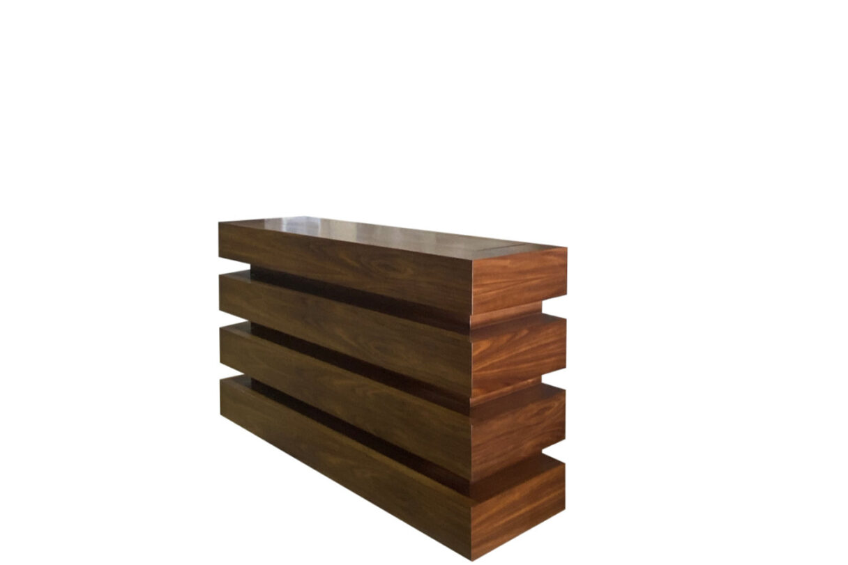 le bloc with walnut wood and natural tone finish cabinet tronix