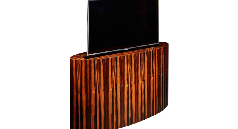 Beautiful Atlantis TV Lift Cabinet with Custom Macassar Ebony