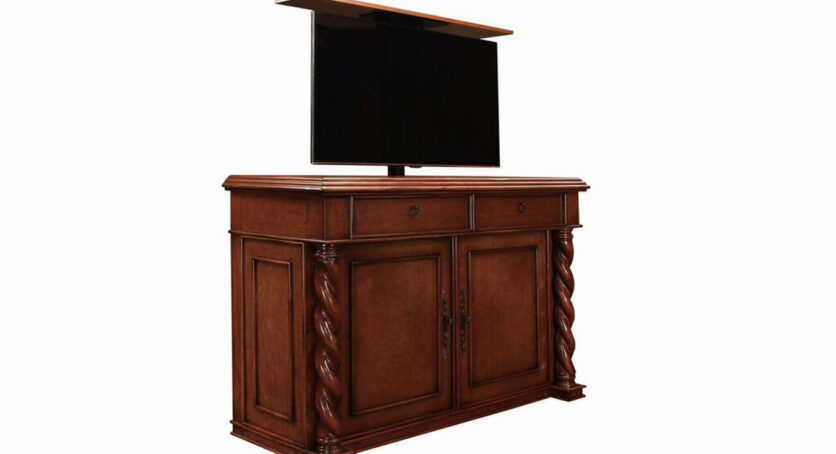 Television furniture that has remote lift kit